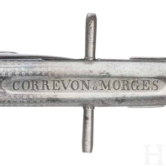 A Swiss parlour pistol by Correvon in Morges, circa 1850