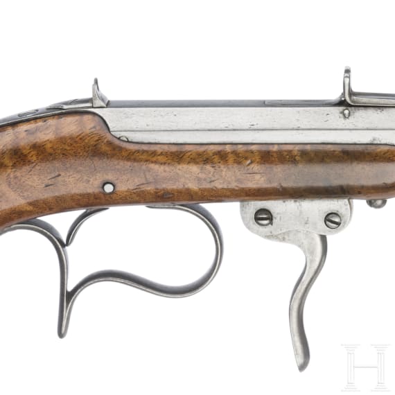 A percussion parlor pistol with removable barrel, probably German, circa 1850