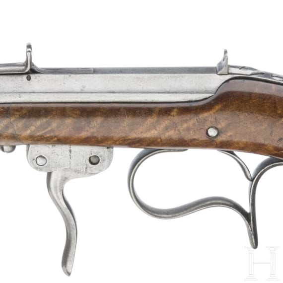 A percussion parlor pistol with removable barrel, probably German, circa 1850