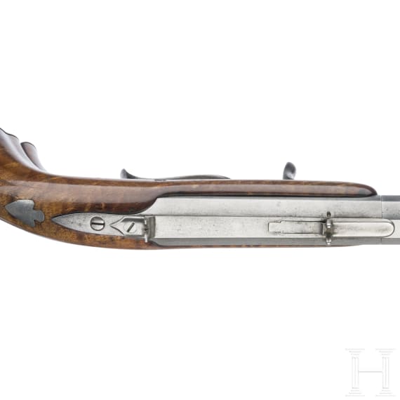 A percussion parlor pistol with removable barrel, probably German, circa 1850