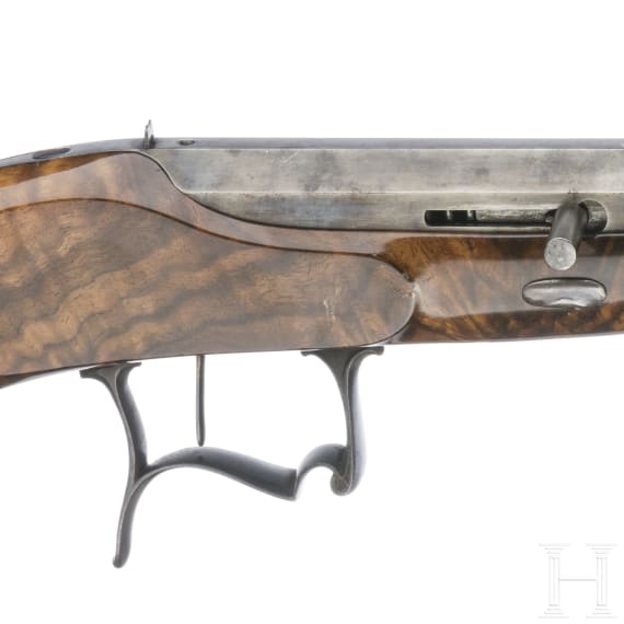 A German percussion pistol with inside lock, circa 1860