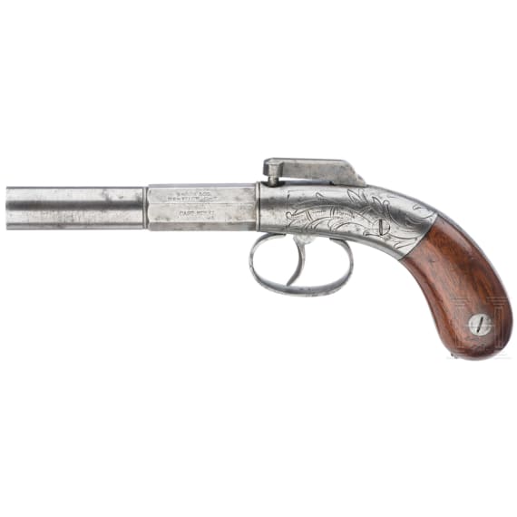 A U.S.-made single-shot bar hammer pistol by Bacon & Co