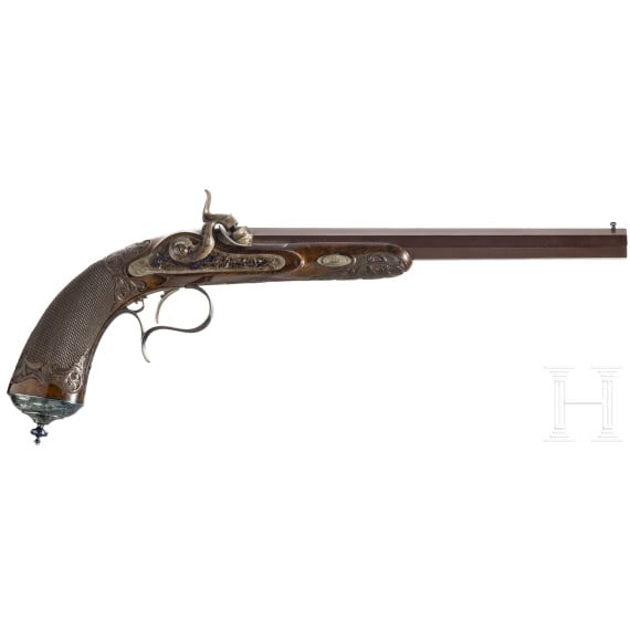 A pair of cased percussion pistols by Gastine Renette, Paris, circa 1850/60