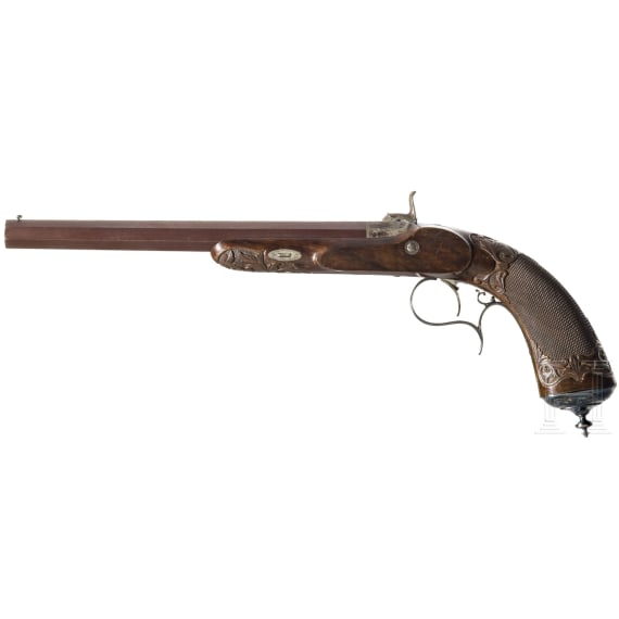 A pair of cased percussion pistols by Gastine Renette, Paris, circa 1850/60