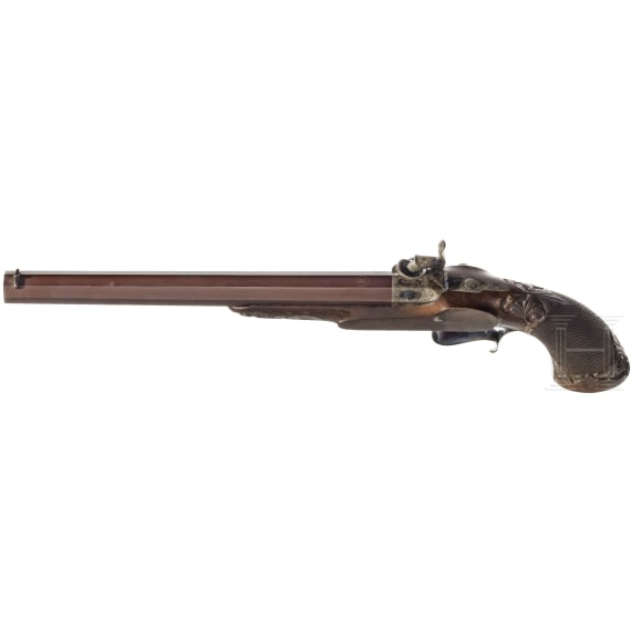 A pair of cased percussion pistols by Gastine Renette, Paris, circa 1850/60
