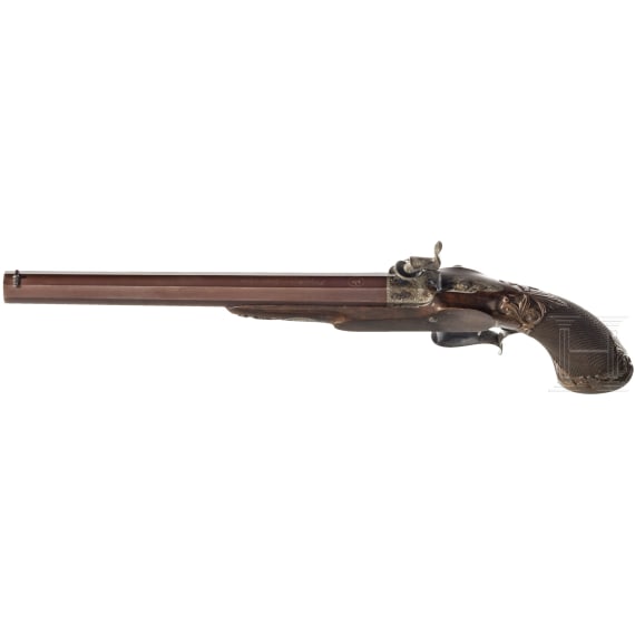 A pair of cased percussion pistols by Gastine Renette, Paris, circa 1850/60