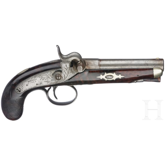 A percussion pocket pistol by Henry Deringer, Philadelphia, circa 1850/60