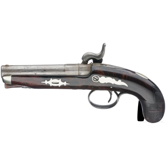 A percussion pocket pistol by Henry Deringer, Philadelphia, circa 1850/60