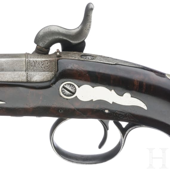 A percussion pocket pistol by Henry Deringer, Philadelphia, circa 1850/60