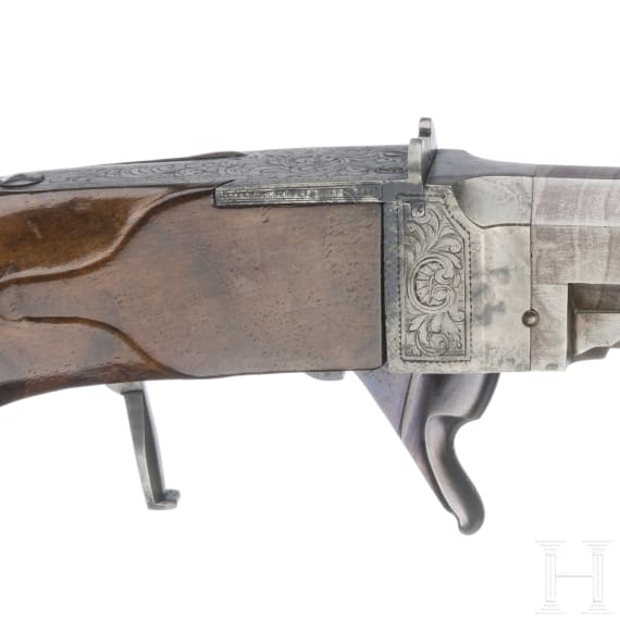 A Belgian underhammer percussion pistol, Li&egrave;ge, ca. 1860