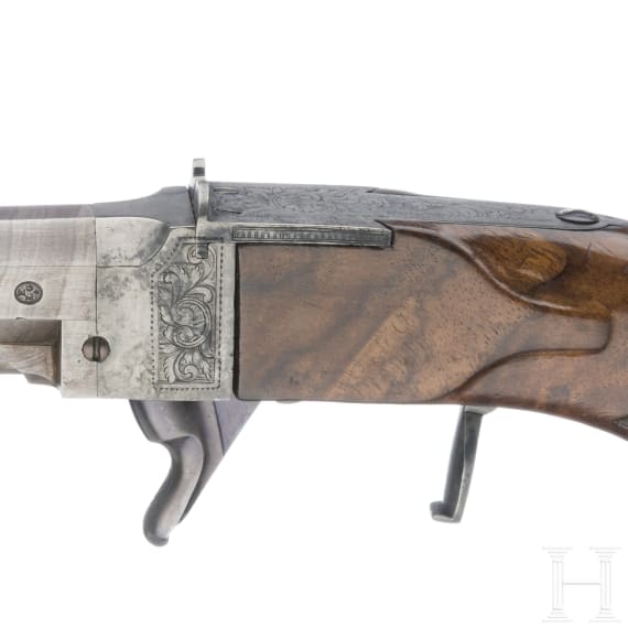 A Belgian underhammer percussion pistol, Li&egrave;ge, ca. 1860
