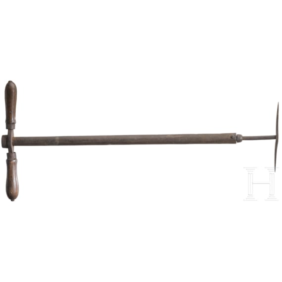 A German air rifle with ball reservoir and pump, circa 1780