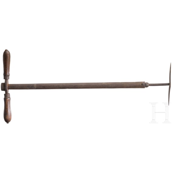 A German air rifle with ball reservoir and pump, circa 1780