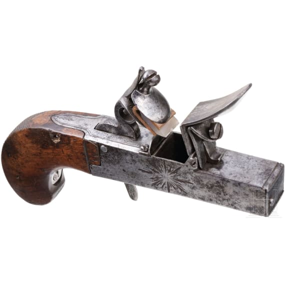 A flintlock lighter, probably English, circa 1800