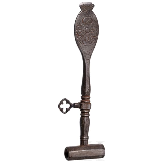 A German wheel-lock key, 17th century
