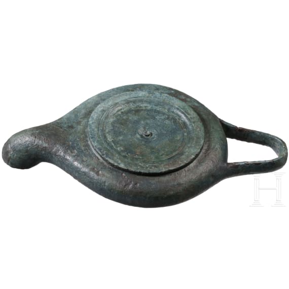&Ouml;llampe aus Bronze, griechisch, 4. Jhdt. v. Chr.
