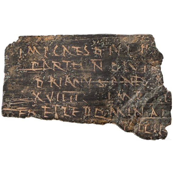 Fragment eines Milit&auml;rdiploms aus der Zeit von Antoninus Pius, Mitte 2. Jhdt. n. Chr.