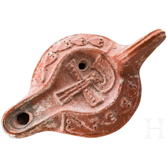 &Ouml;llampe mit Chi-Rho, sp&auml;tr&ouml;misches Nordafrika, Sp&auml;tes 4. - fr&uuml;hes 5. Jhdt. n. Chr.