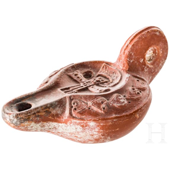 &Ouml;llampe mit Chi-Rho, sp&auml;tr&ouml;misches Nordafrika, Sp&auml;tes 4. - fr&uuml;hes 5. Jhdt. n. Chr.