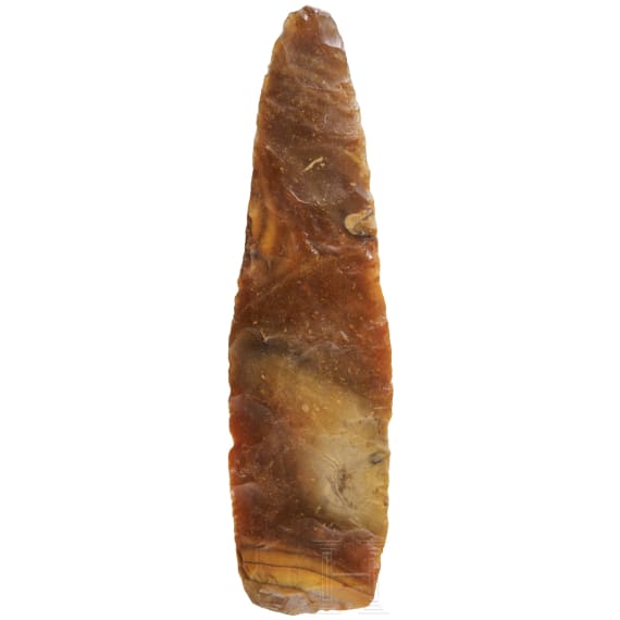 Flintdolch aus honigfarbenem Feuerstein, d&auml;nisches Endneolithikum, Ende 3. Jtsd. v. Chr.
