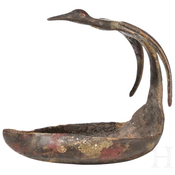 Eiserne &Ouml;llampe mit Vogeldarstellung, ostkeltisch, 2. - 1. Jhdt. v. Chr.