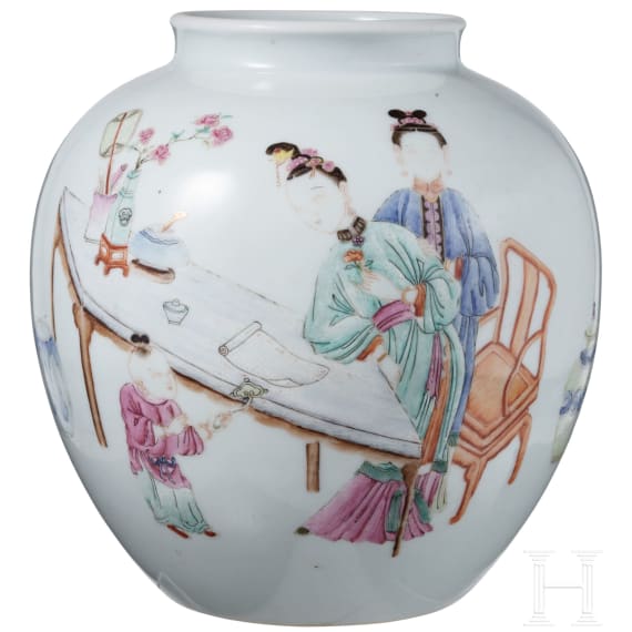 Famille-Rose-Ingwertopf, China, wohl Yongzheng-Periode, 18. Jhdt.