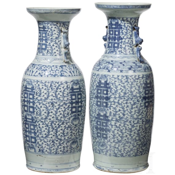 Ein Paar Porzellanvasen, China, Qing-Dynastie, 19. Jhdt.