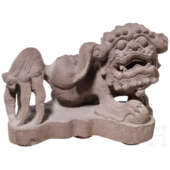 Steinerner W&auml;chterl&ouml;we, China, 20. Jhdt.