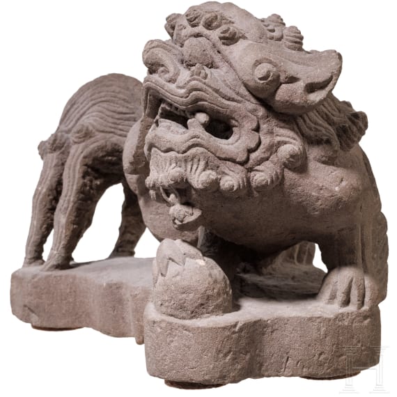 Steinerner W&auml;chterl&ouml;we, China, 20. Jhdt.