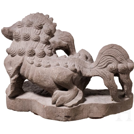 Steinerner W&auml;chterl&ouml;we, China, 20. Jhdt.