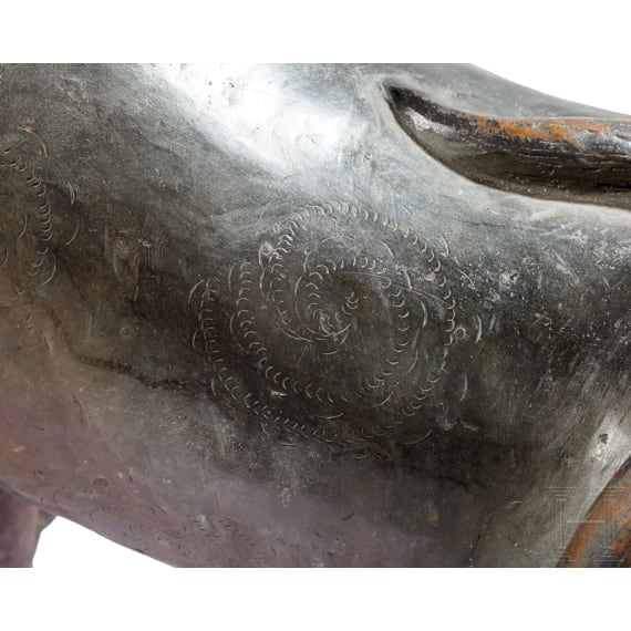 Ein Paar massive W&auml;chterl&ouml;wen aus Bronze, China, 20. Jhdt.