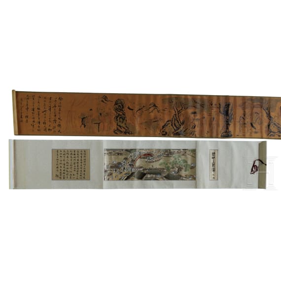 Zwei Bildrollen, China, 19./20. Jhdt.