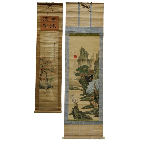 Zwei Rollbilder, China, 19./20. Jhdt.