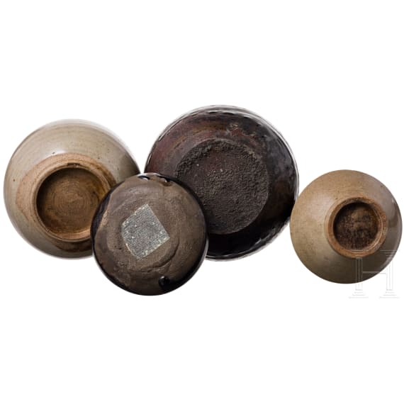 Sechs Keramikgef&auml;&szlig;e, Japan, Meiji-Periode
