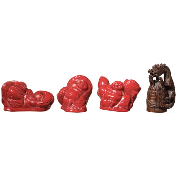 Neun Netsuke, Japan/China, um 1900