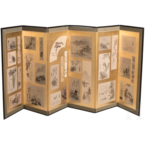 Biyobu (Stellschirm), Japan, sp&auml;te Edo/Showa-Periode