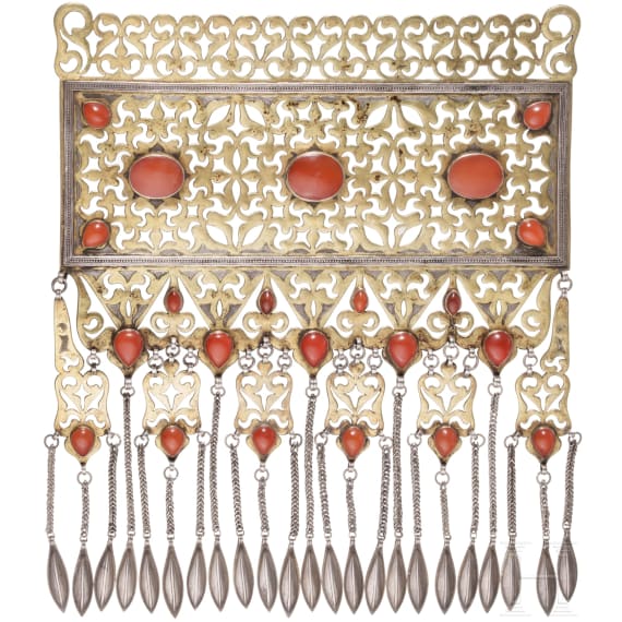Gro&szlig;es silbernes Pektoral-Ornament, Teke, Turkmenistan, um 1900