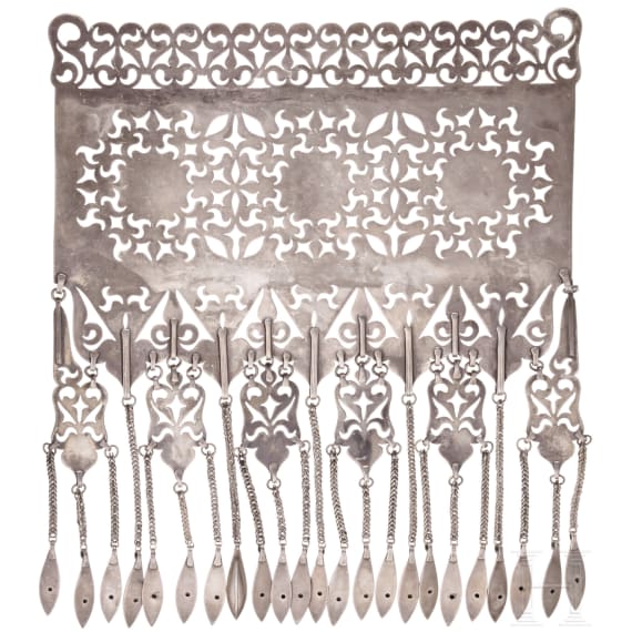 Gro&szlig;es silbernes Pektoral-Ornament, Teke, Turkmenistan, um 1900