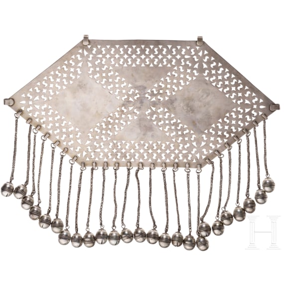 Gro&szlig;es silbernes Pektoral-Ornament, Teke, Turkmenistan, um 1900
