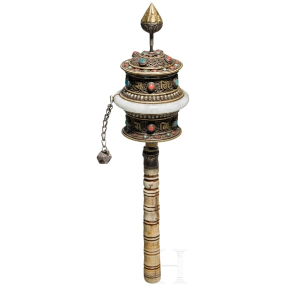 Gebetsm&uuml;hle, Tibet, um 1900