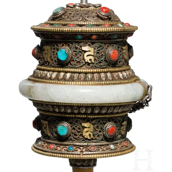 Gebetsm&uuml;hle, Tibet, um 1900