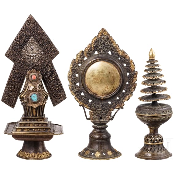 Drei Ritualgegenst&auml;nde, Tibet, 19. Jhdt.