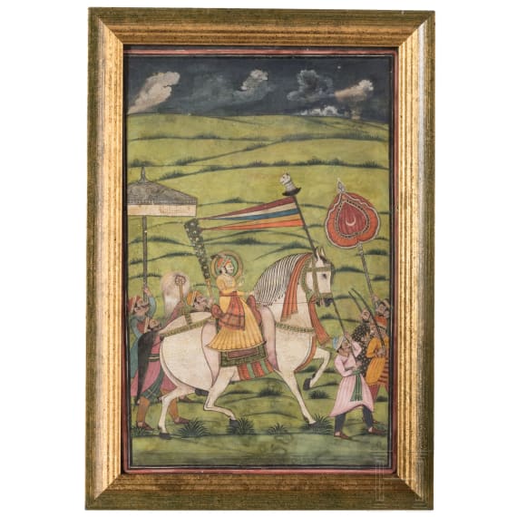 Portr&auml;t von Shri Govind Rao Ji mit Gefolge, Jalaun, Indien, 1. H&auml;lfte 19. Jhdt.