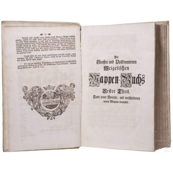 Siebmacher, Johann: Das grosse und vollst&auml;ndige anfangs Siebmacherische, hernacher f&uuml;rstische und helmerische, nun aber Weigelische Wappen-Buch in sechs Theilen, N&uuml;rnberg 1734