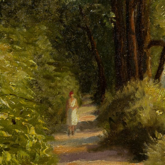 Hans Hassenteufel (1887 - 1943), "Weg in den Isarauen" mit Widmungsinschrift, M&uuml;nchen, 1. H&auml;lfte 20. Jhdt.