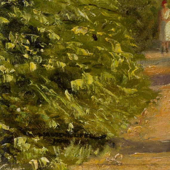 Hans Hassenteufel (1887 - 1943), "Weg in den Isarauen" mit Widmungsinschrift, M&uuml;nchen, 1. H&auml;lfte 20. Jhdt.