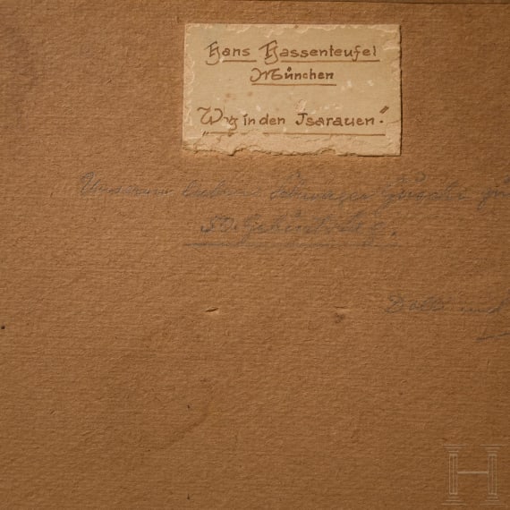 Hans Hassenteufel (1887 - 1943), "Weg in den Isarauen" mit Widmungsinschrift, M&uuml;nchen, 1. H&auml;lfte 20. Jhdt.