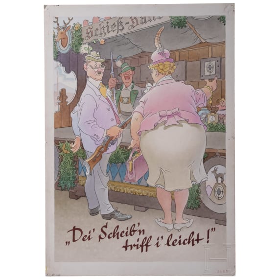 Drei Entw&uuml;rfe f&uuml;r Postkarten, M&uuml;nchen, 1950er Jahre