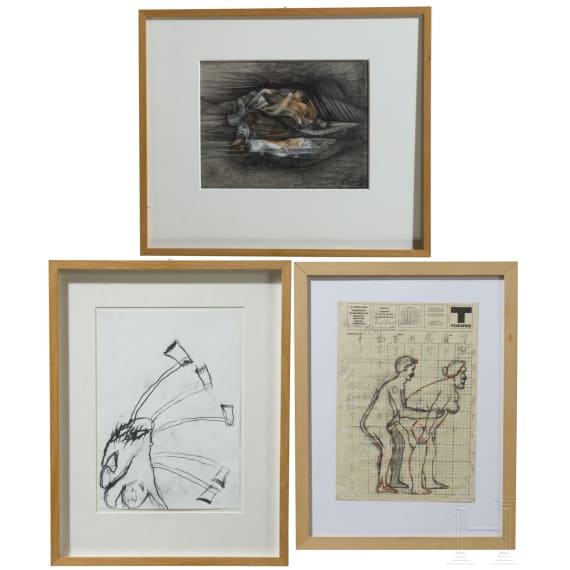 Bruno Schleinstein (1932 - 2010), Peter Raderscheidt (geb. 20. Jhdt.) u.a. - drei Grafiken, deutsch, 20. - 21. Jhdt.