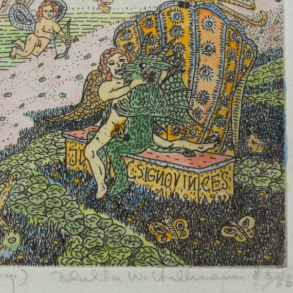 Blalla W. Hallmann (1941 - 1997), "Engel und Teufel haben sich richtig lieb", deutsch, 2. H&auml;lfte 20. Jhdt.